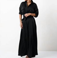 Locker Room - Maxi Shirt Dress With Vegan Leather Belt