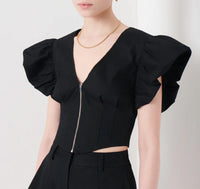 Genna Balloon Sleeve Bustier Top