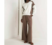 FLYING TOMATO Kendra Knit Pullover in oatmeal brown - women's sweater - view 4