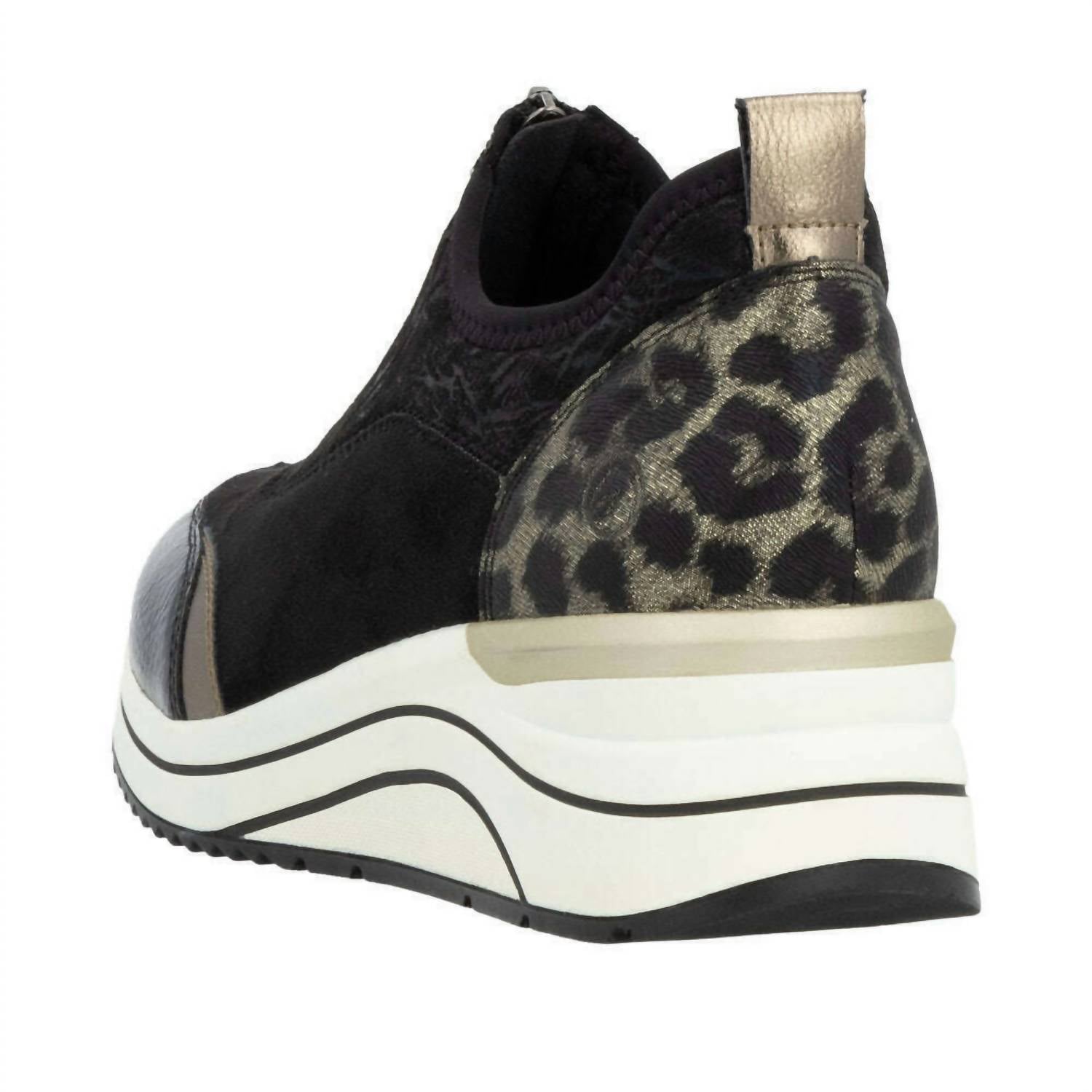 Remonte Women's Wedge Sneaker in black bronze leopard - women's sneaker - view 5