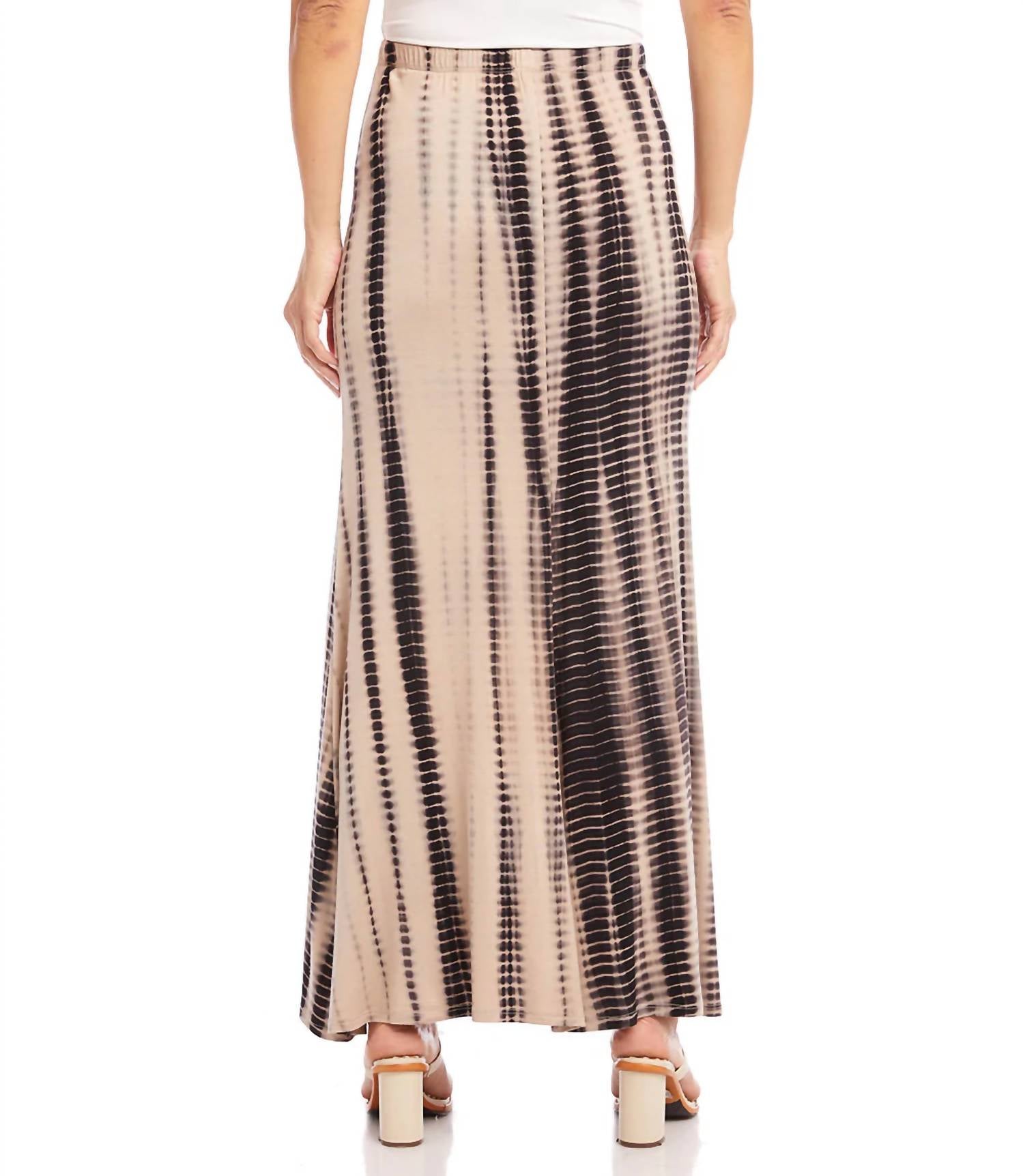 Karen Kane Tess Maxi Skirt in brown tie dye - women's skirt - alternate view