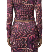 Area Stars Lee Mock Neck Jersey Top in abstract print - women's long sleeve top - view 5