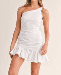 Mable - Ruffle One Shoulder Mini Dress
