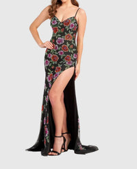 Ellie Wilde - Long Floral Prom Dress