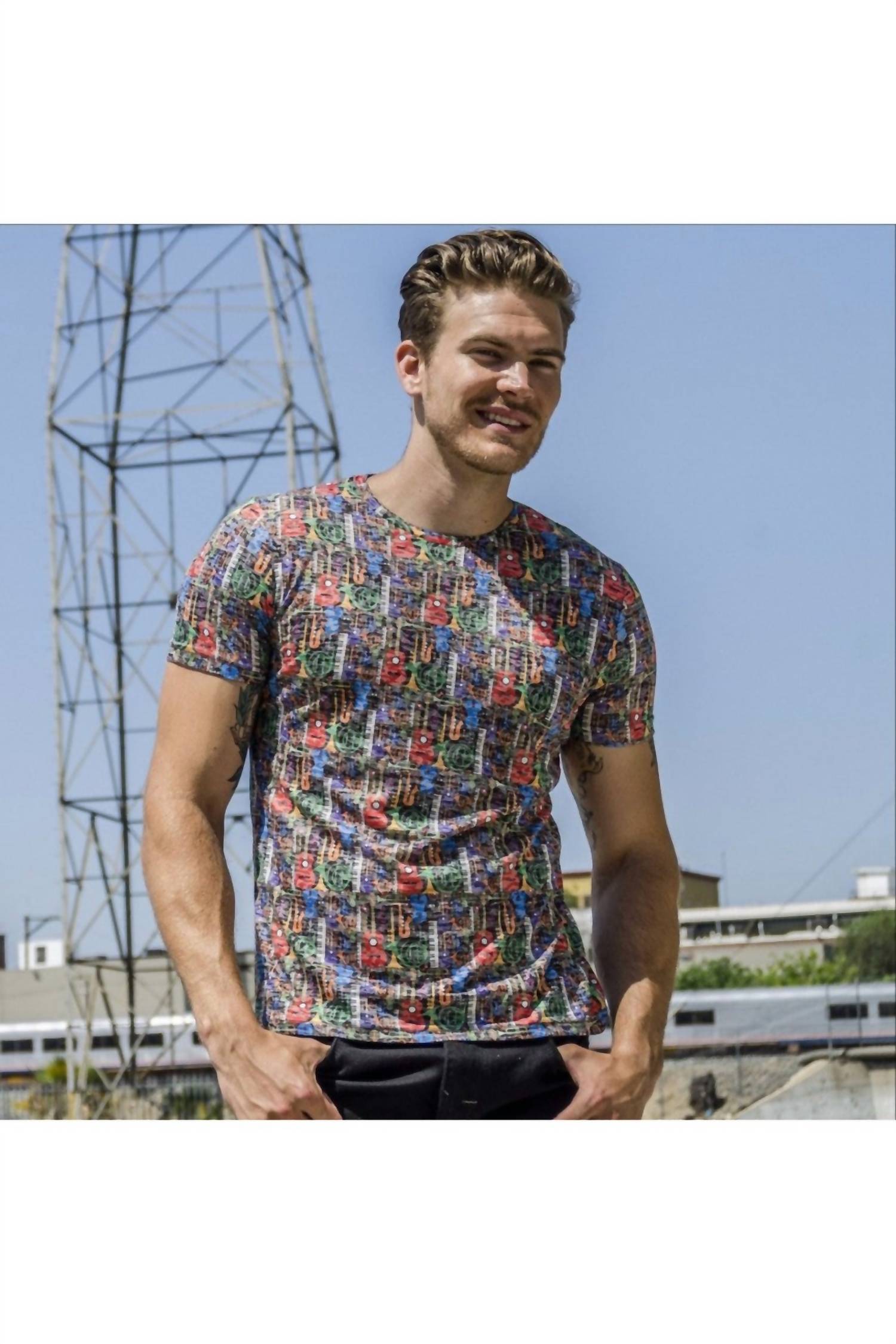 Eight X - Music Instruments Multi Print T-Shirt