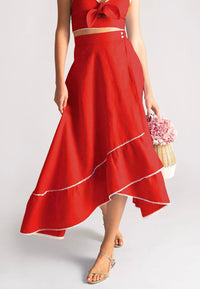 Miguelina - Marika Linen Midi Skirt
