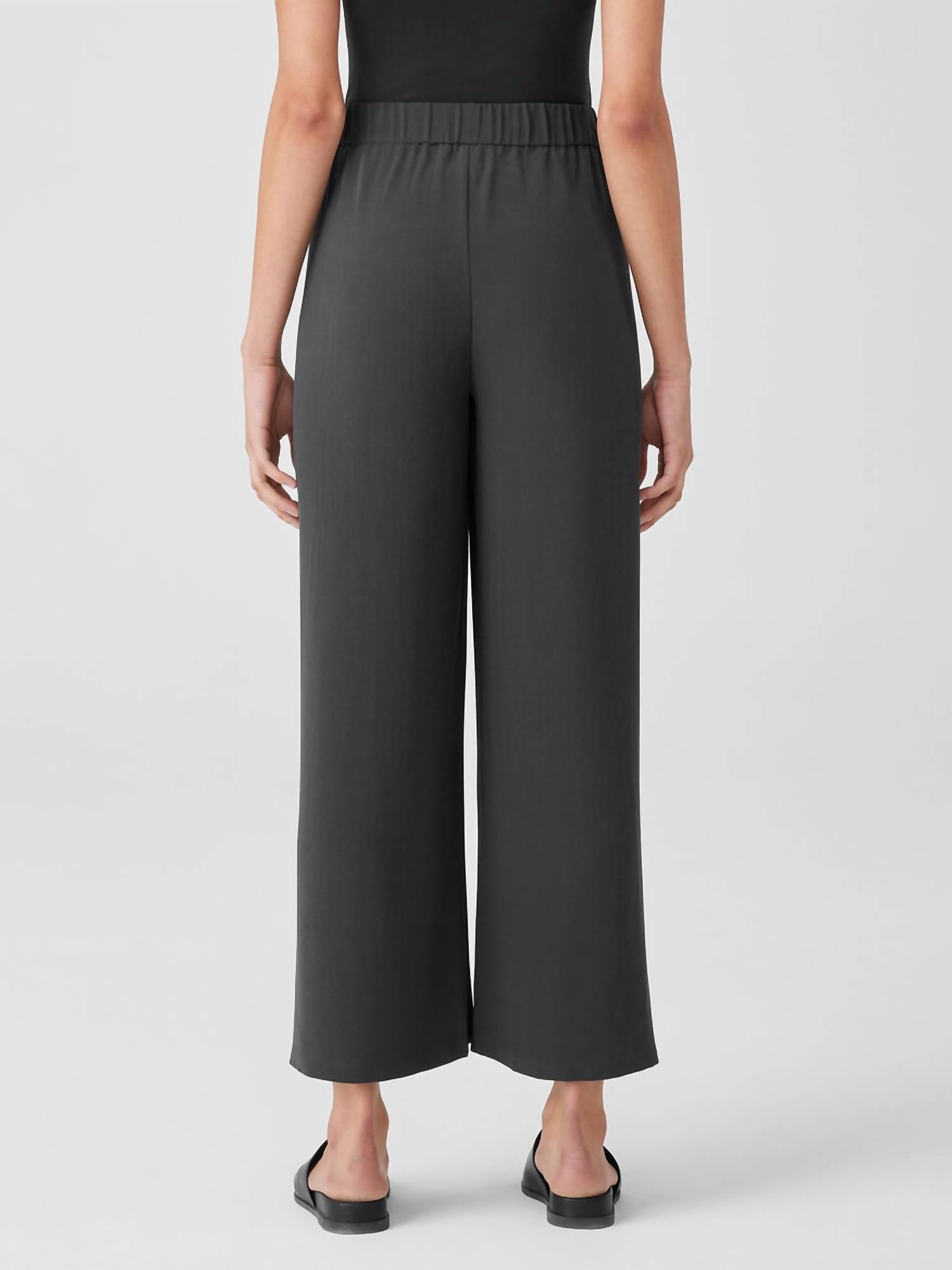Eileen Fisher - Silk Georgette Crepe Pant With Slits
