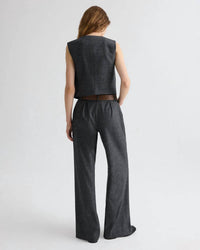 TWP Sulli Chevron Flannel Pants in medium heather grey - women's pants - view 5