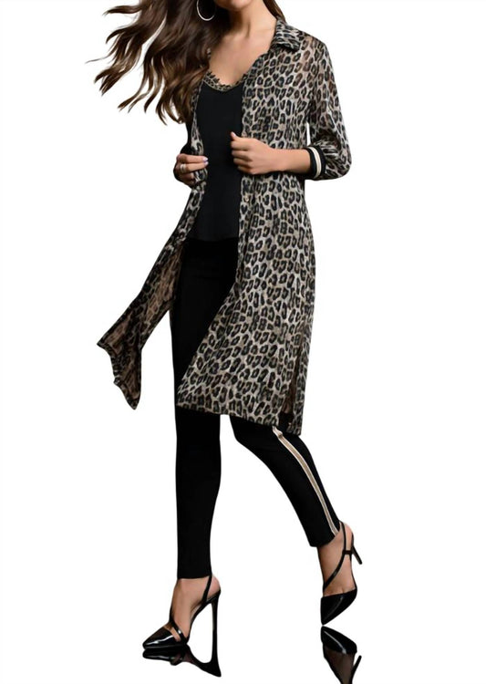 Frank Lyman - Woven knit duster length jacket