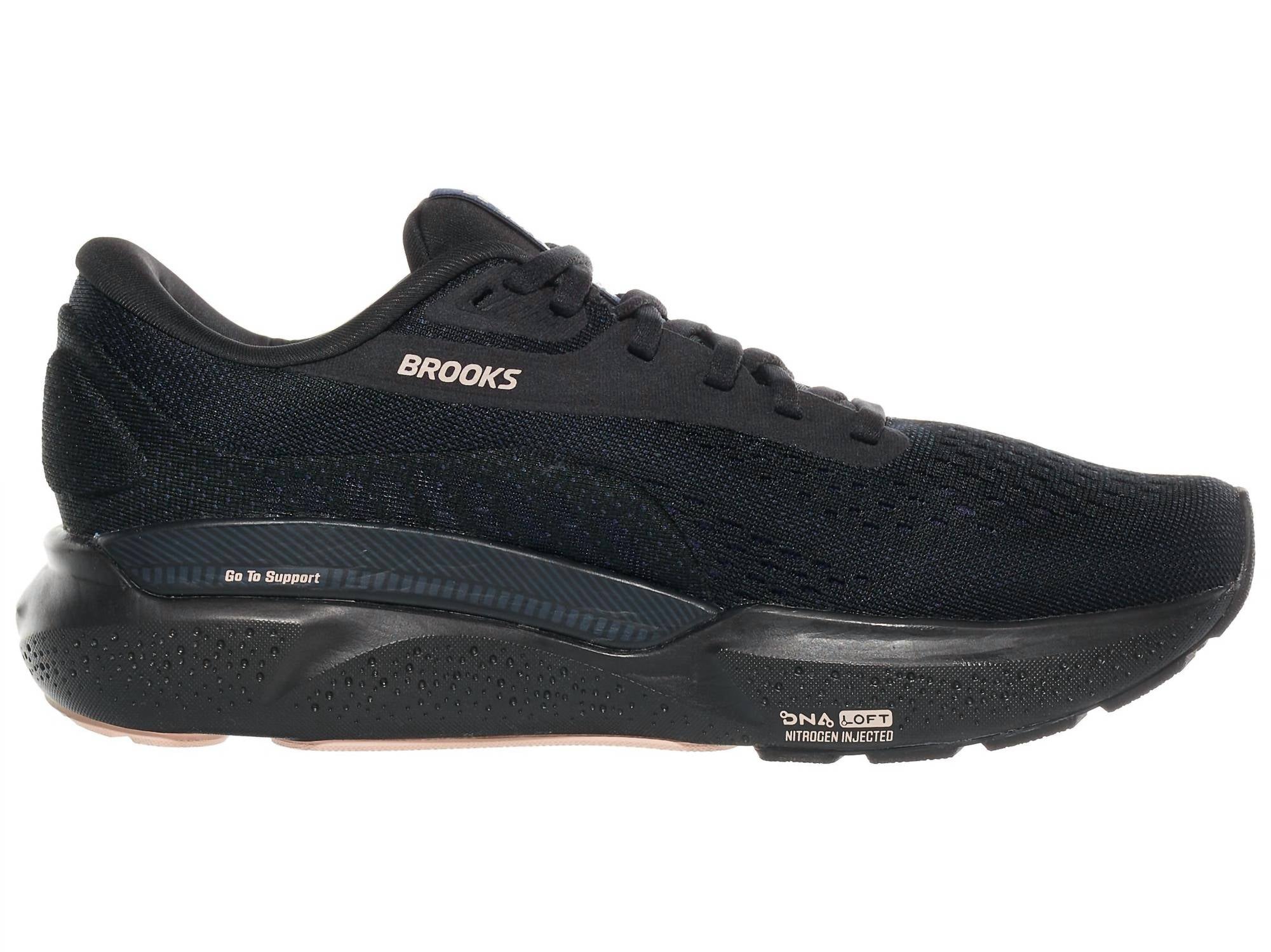 BROOKS Women's Adrenaline Gts 24 Peach Shoes in black peacoat - women's sneaker
