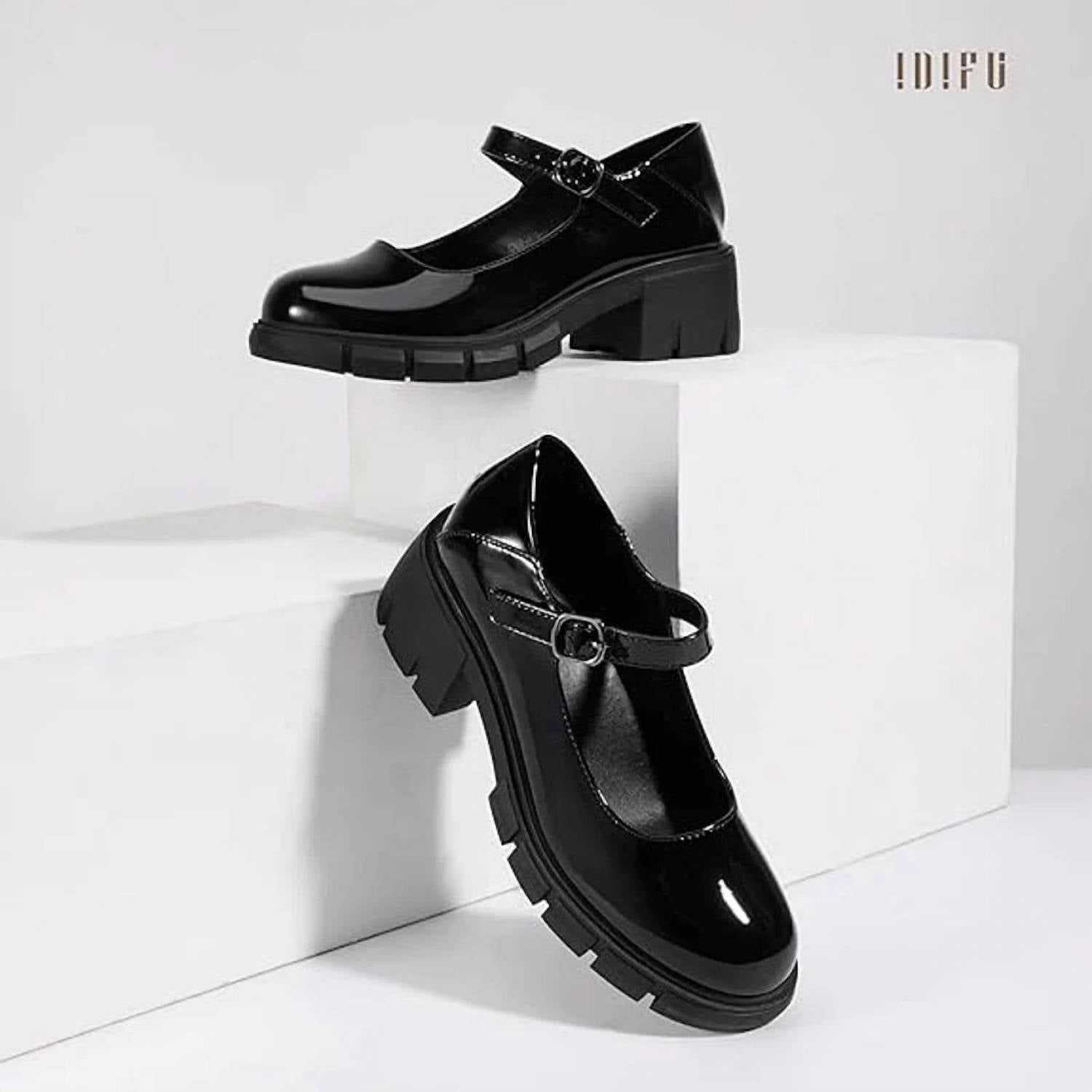 Idifu - Women's Platform Mary Janes Dress Shoes