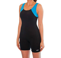 Dolfin Women's Aquatard One Piece - Plus in dol black and turquoise - women's swimwear