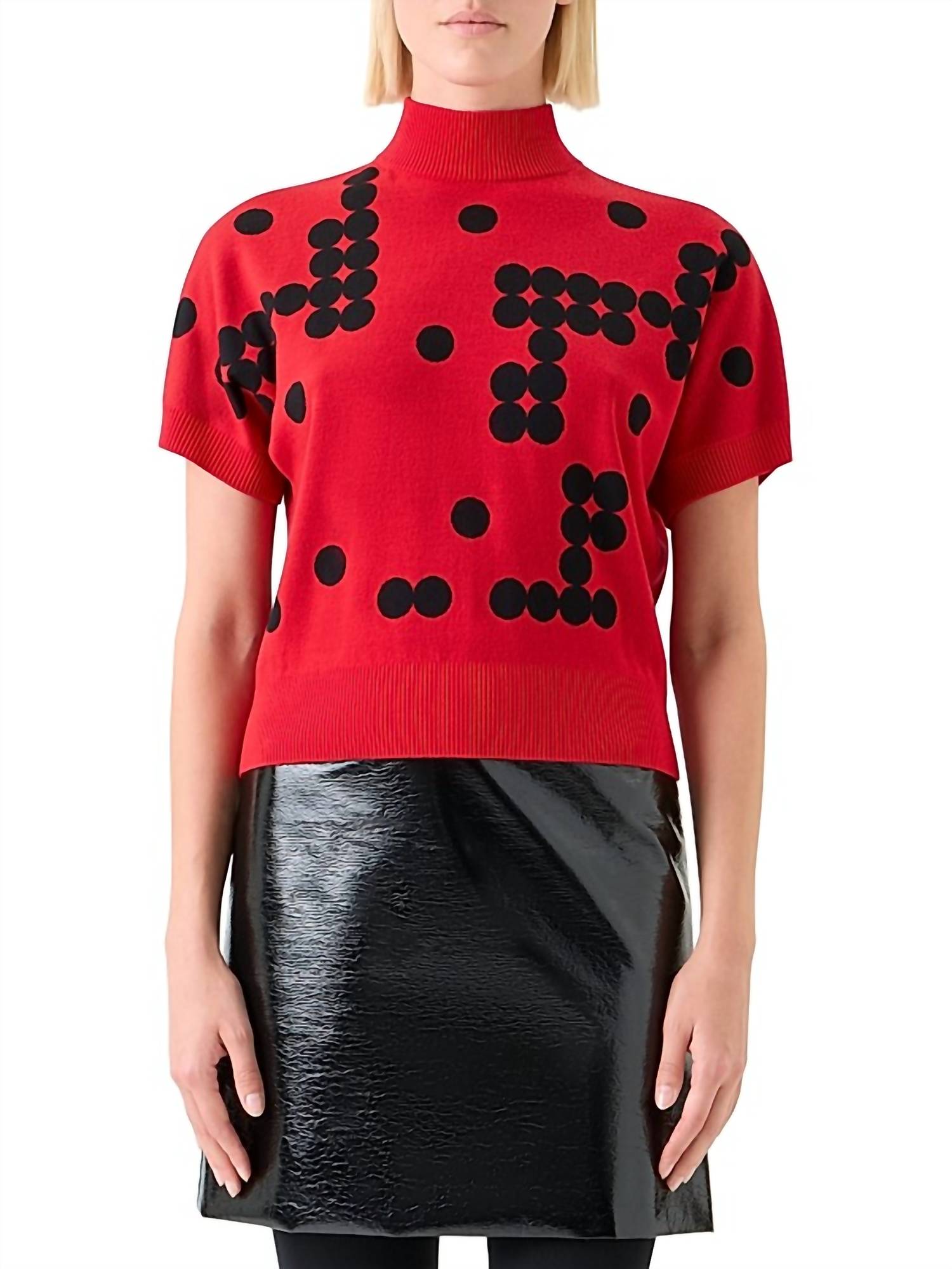 Akris Punto - Women's Dot Grid Jacquared Knit Sweater Top