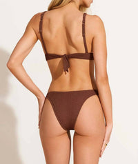 Vitamin A Lyra Bralette Top in brown - women's swimwear - detail view