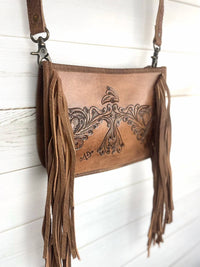 American Darling - Women's Hand-tooled Leather Crossbody Bag