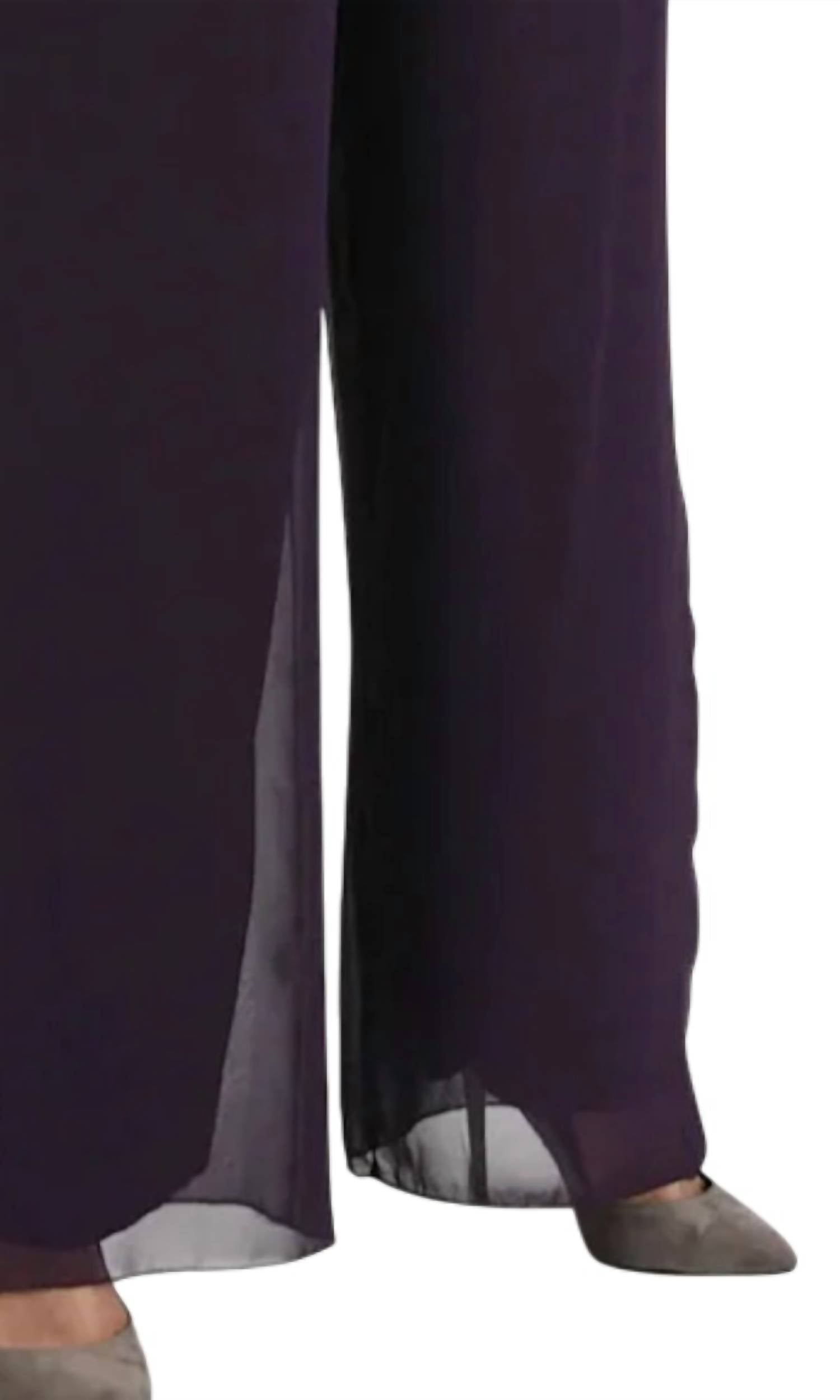 Alex Evenings - Women's Chiffon Straight Leg Pants