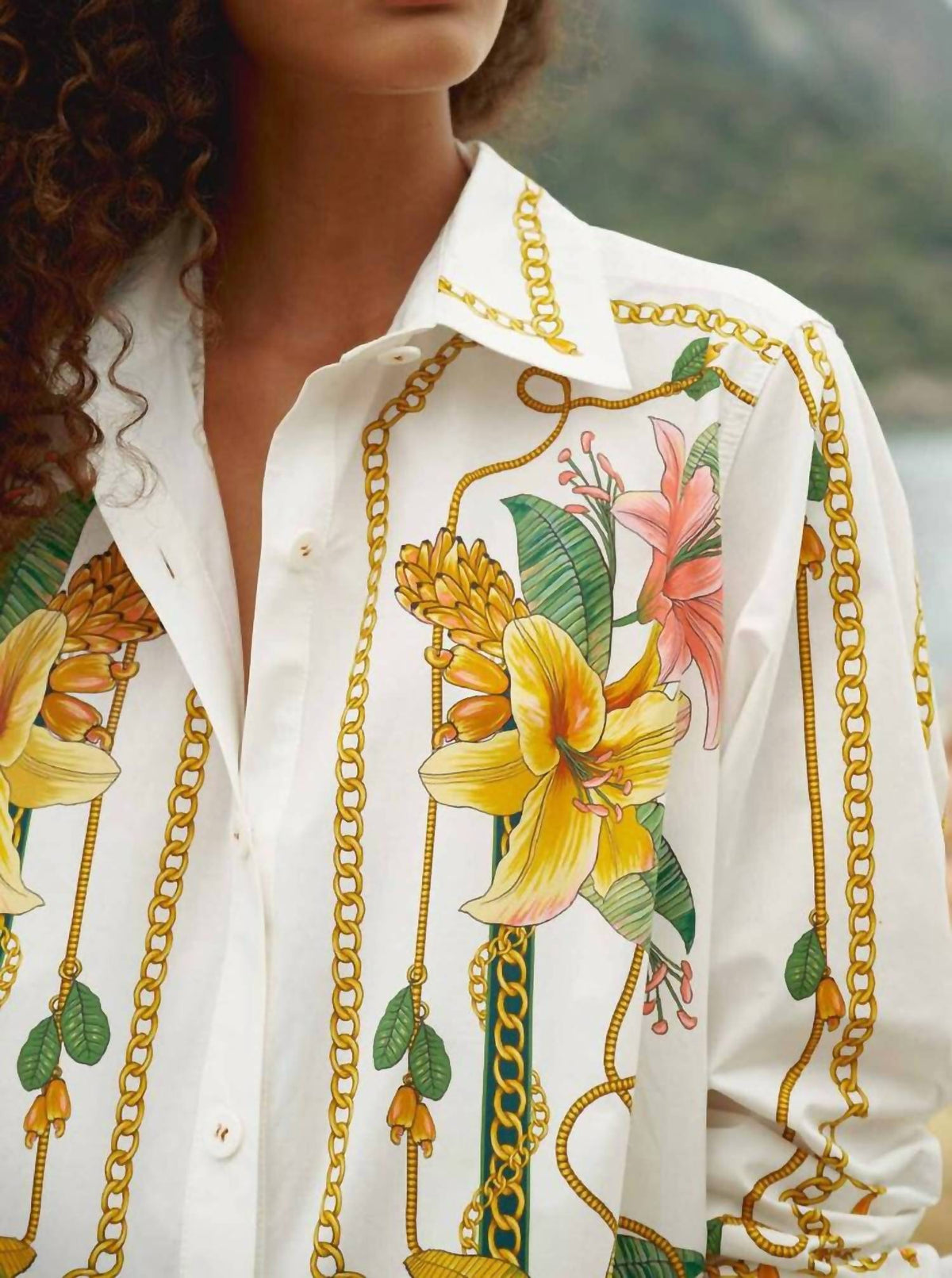 Farm Rio - TROPICAL ROYALTY LONG SLEEVE SHIRT