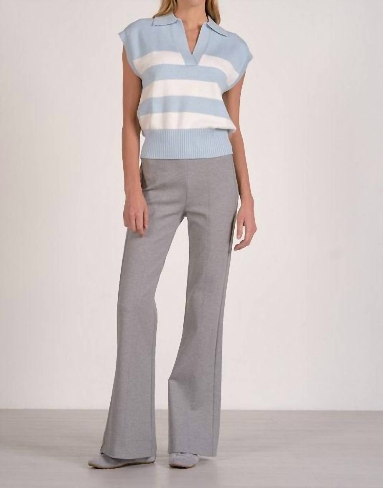 ELAN Porter Stripe Sweater Vest in blue - women's sweater - view 4