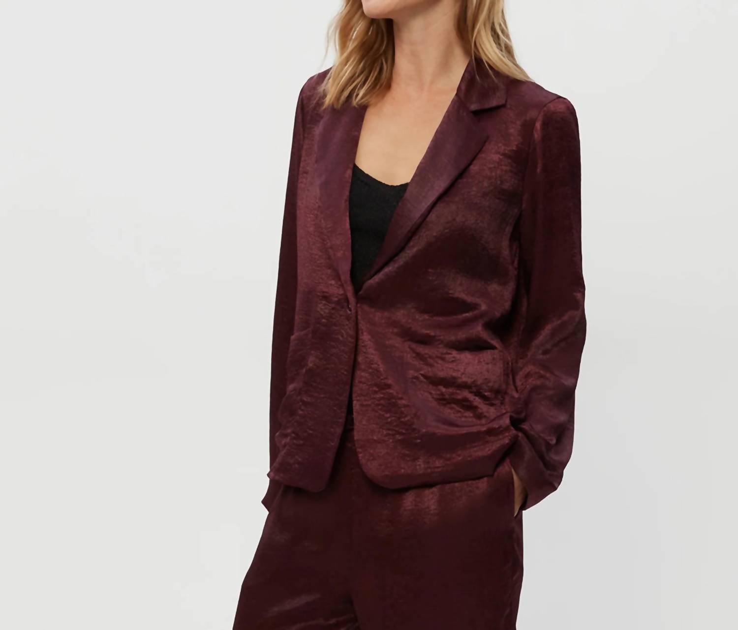 Michael Stars Paula Long Sleeve Blazer in red - women's jacket - alternate view