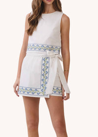 Tcec - Embroidered Wrap Mini Skirt