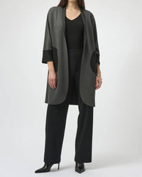 Joseph Ribkoff Scuba Jersey Straight Cover-up Coat in black - women's jacket - view 4