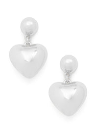 Rho - Women's Puffed Heart Drop Earring