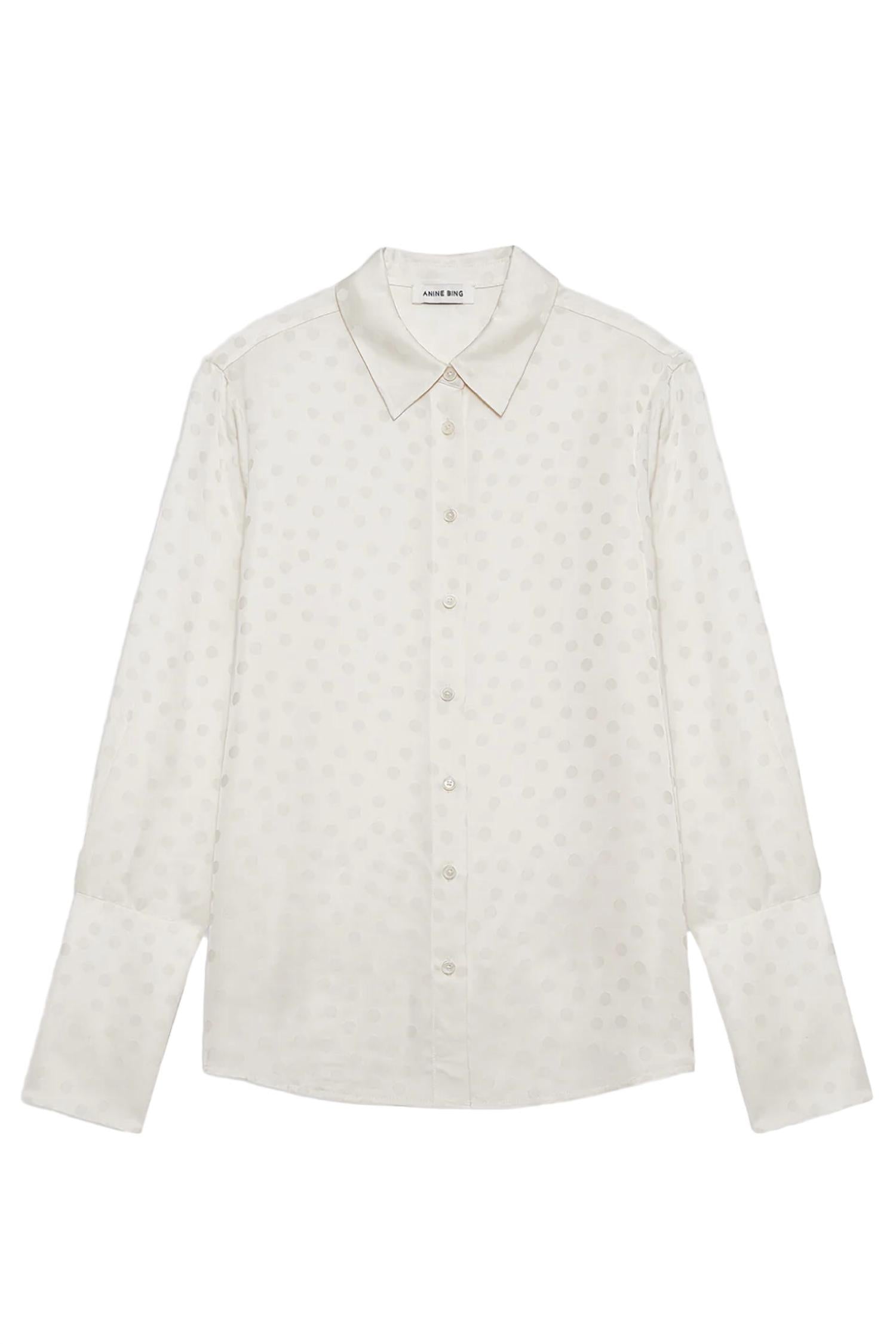 ANINE BING Amanda Shirt in ivory - women's long sleeve top - alternate view