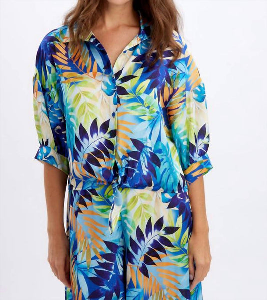 Frank Lyman - Tropical Print Button-Down Blouse