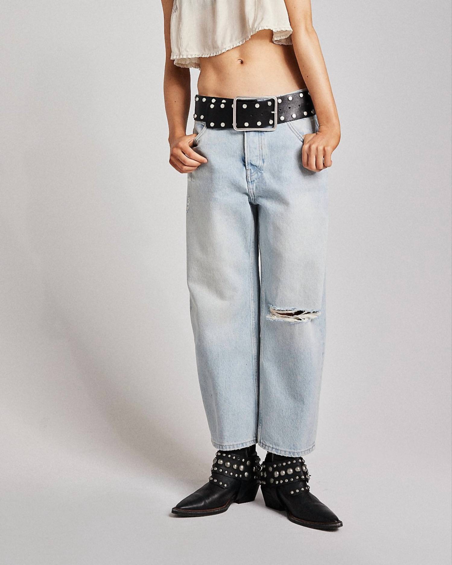 Free People - Deep Trance Dropped Boyfriend Jeans