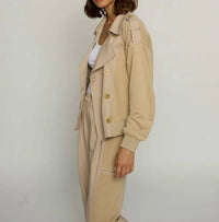 Central Park West - Mixed Media Trench Bomber Jacket