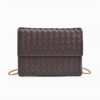 Urban Expressions Women's Woven Clutch Crossbody Bag in espresso - women's bag