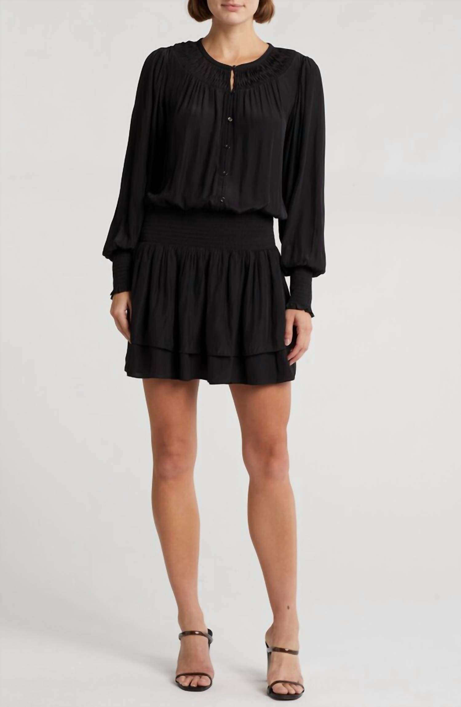 Ramy Brook - Clarinda Smocked Drop Waist Mini Dress