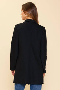 Skies Are Blue - Thick Knit Fold Over Collar Cardigan