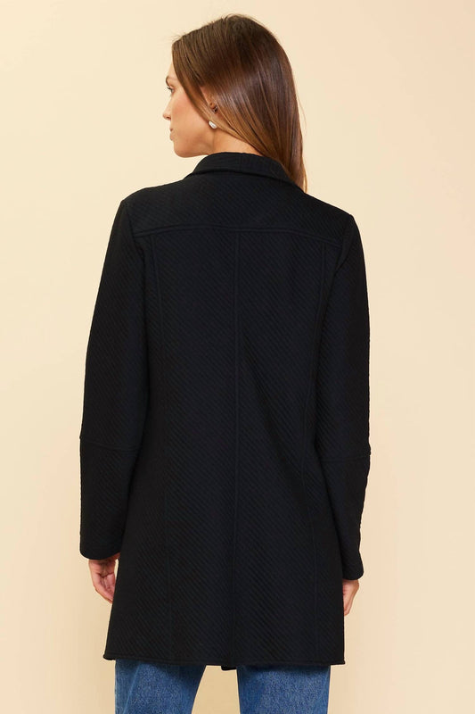 Skies Are Blue - Thick Knit Fold Over Collar Cardigan