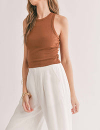 Sadie & Sage - Marshmallow Racerback Crop Tank