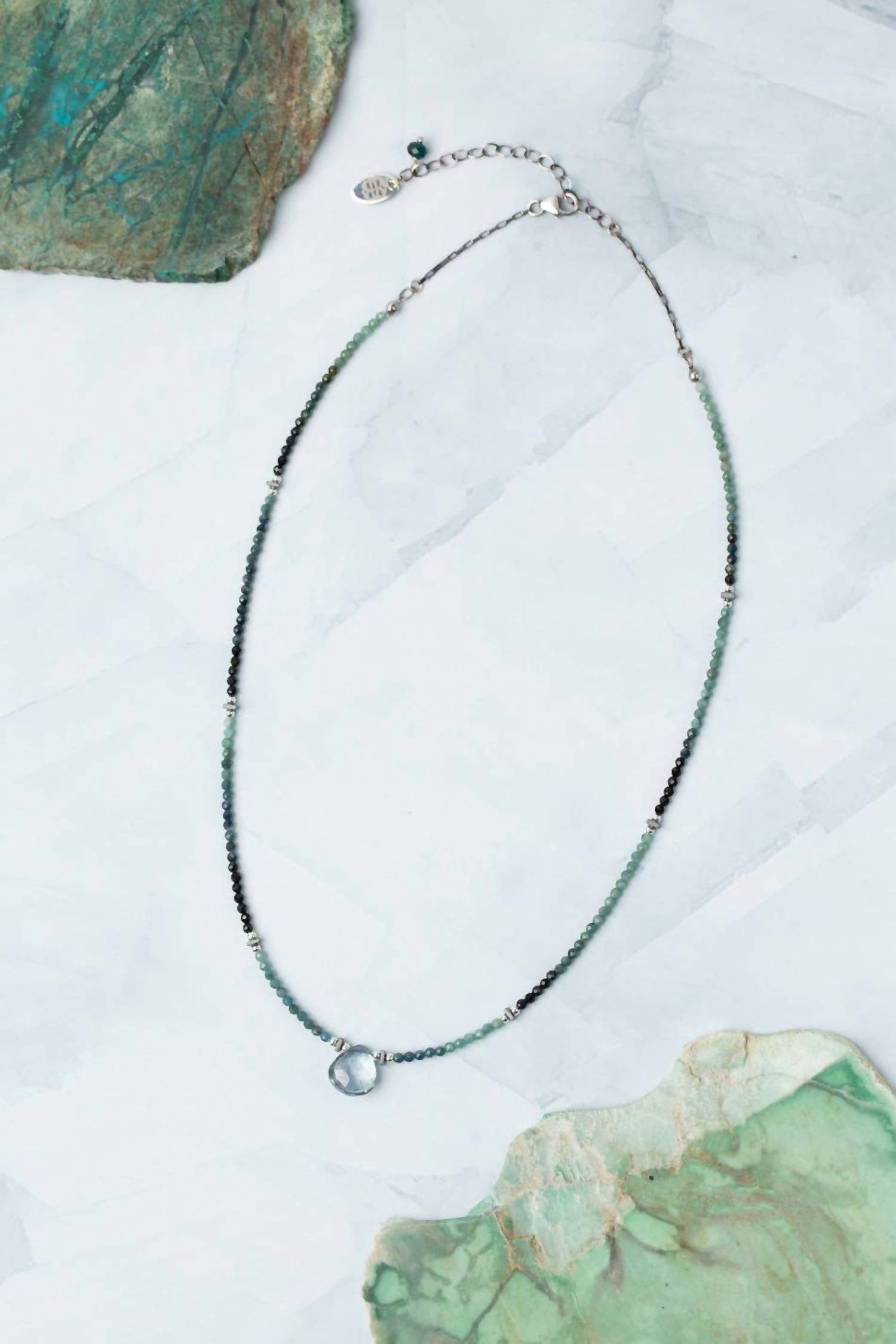 Anne Vaughan - Women's Eclipse Ombre Tourmaline With Faceted Quartz Necklace