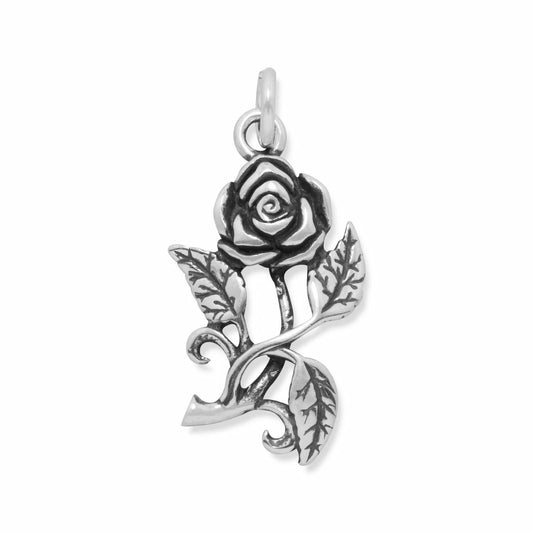 Story Jewellery - Women's Oxidized Crystal Rose Charm