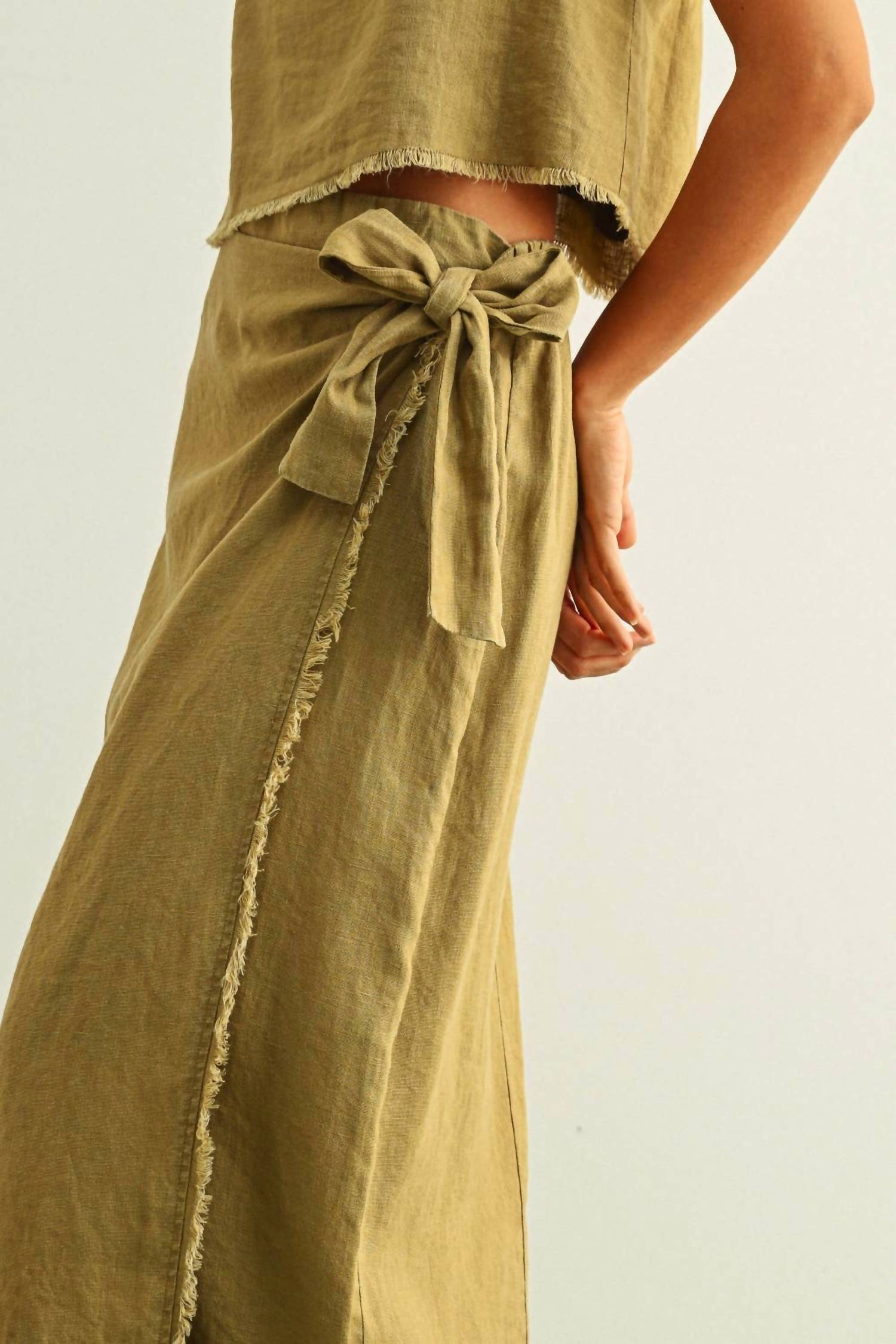 Deon - Blakely Raw Hem Wrap Skirt