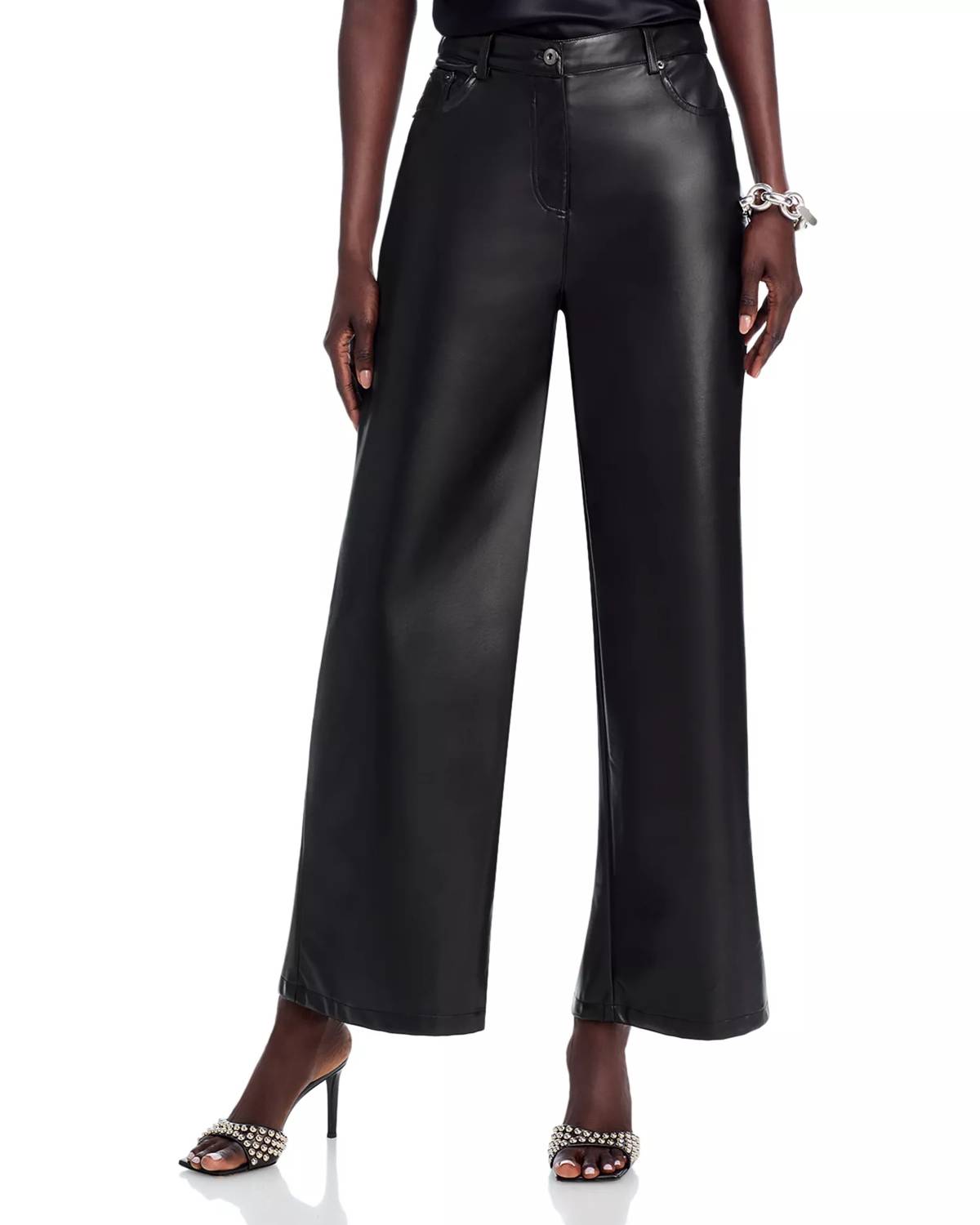 LUCY PARIS Adler Faux Leather Pants in black - women's pants
