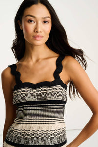 LISA TODD Women's Summer Sway Tank Top in almond black - women's tank top - alternate view