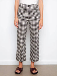 Charlie B - Gingham Wide Leg Pant With Patch Pockets