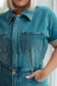 Judy Blue - Short Sleeve Denim Jumpsuit