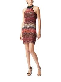 Missoni - Sleeveless Halter Chevron Lamé Dress