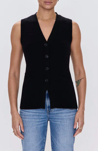 PISTOLA Audra Vest Cardigan Sweater in noir - women's cardigan