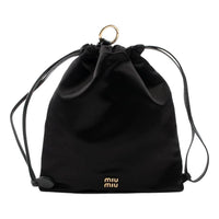 MIU MIU Women's Duchesse Satin Mini Pouch Bag in black - women's bag
