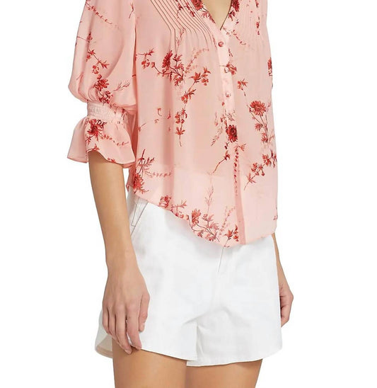 Cinq A Sept - Jennings Floral Pintuck Button-front Top