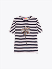 Vilagallo - Embroidered Palm Tree T-shirt