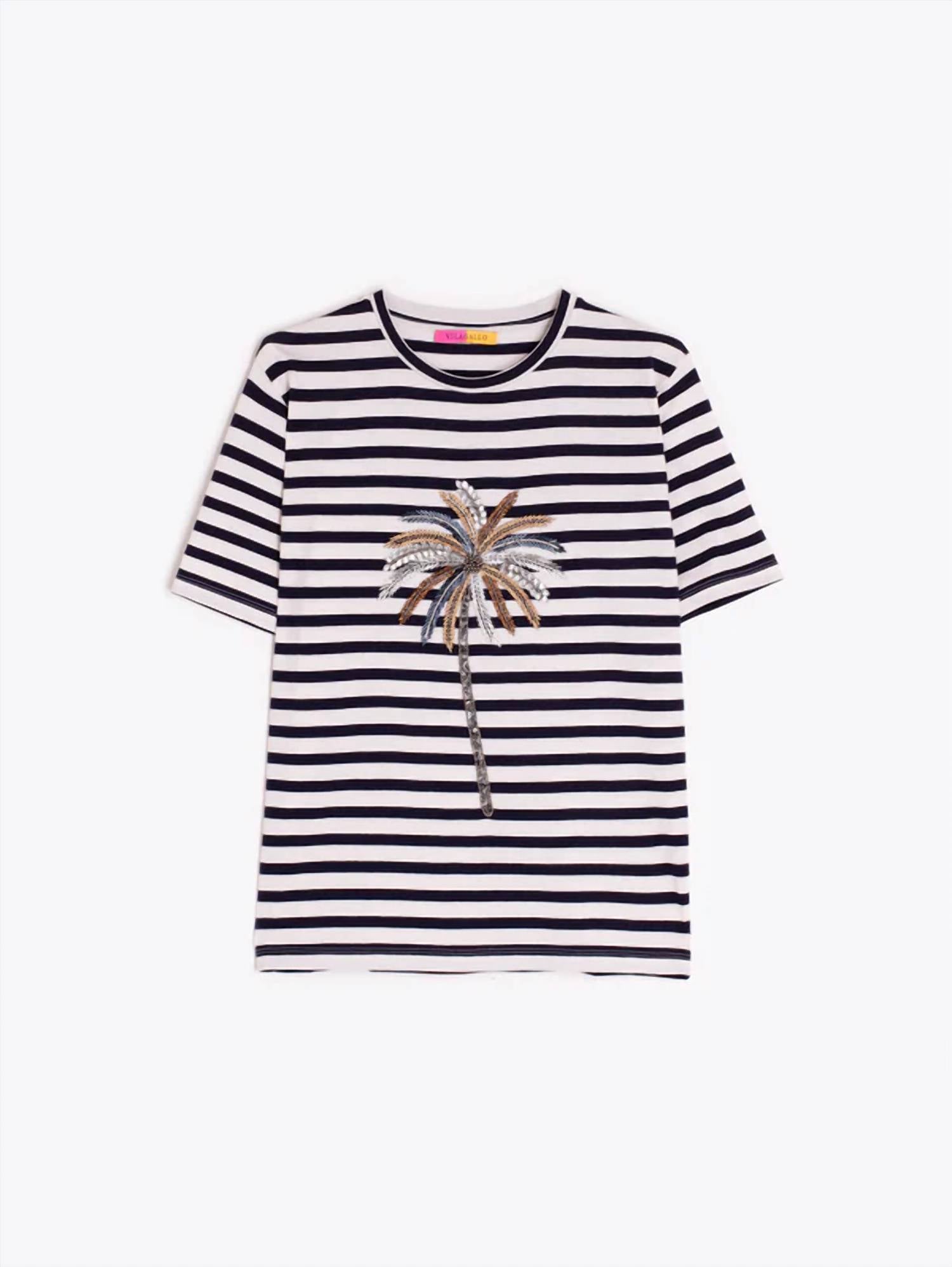 Vilagallo - Embroidered Palm Tree T-shirt