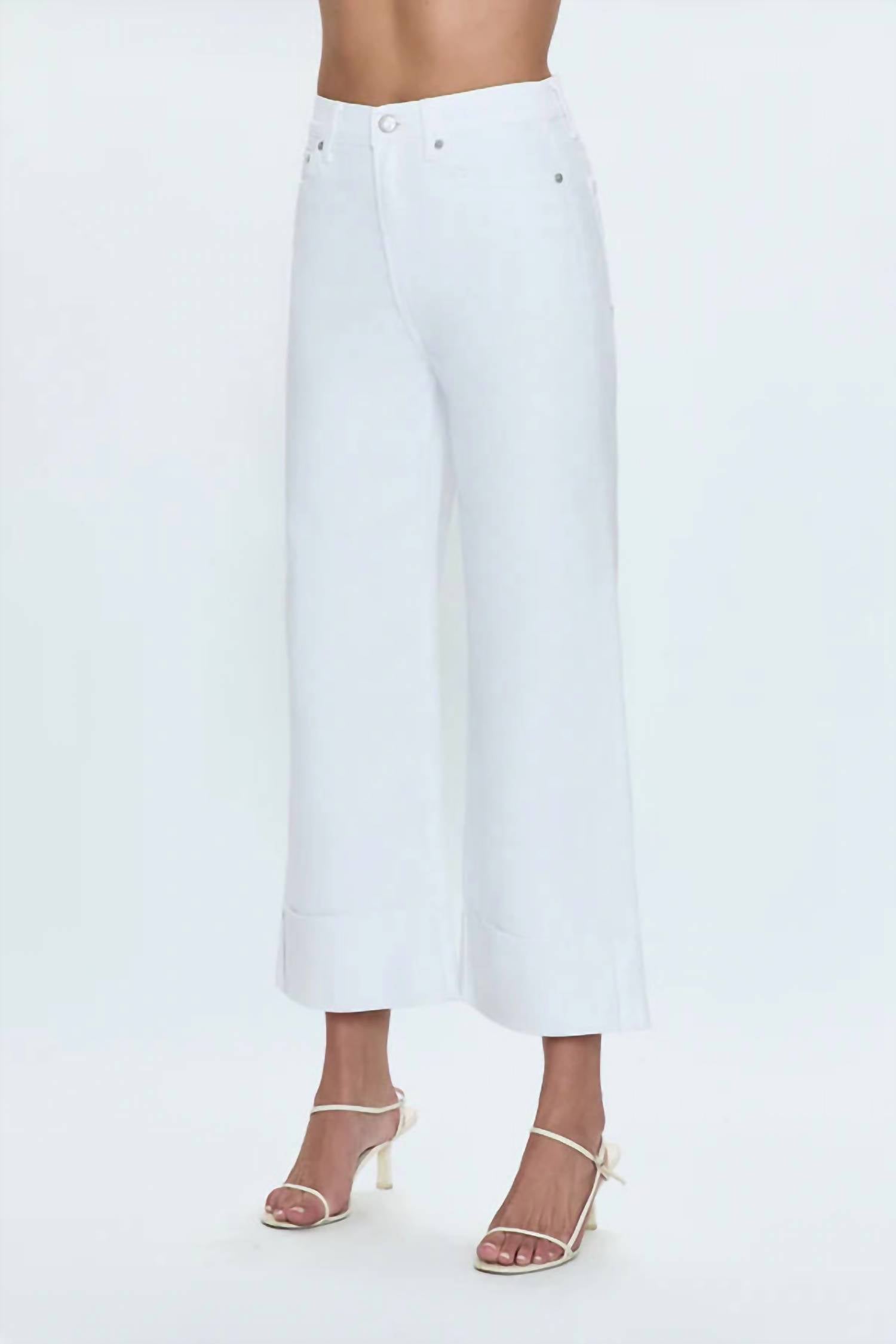 Pistola - Lana Crop With Cuff High Rise Wide Leg Jean