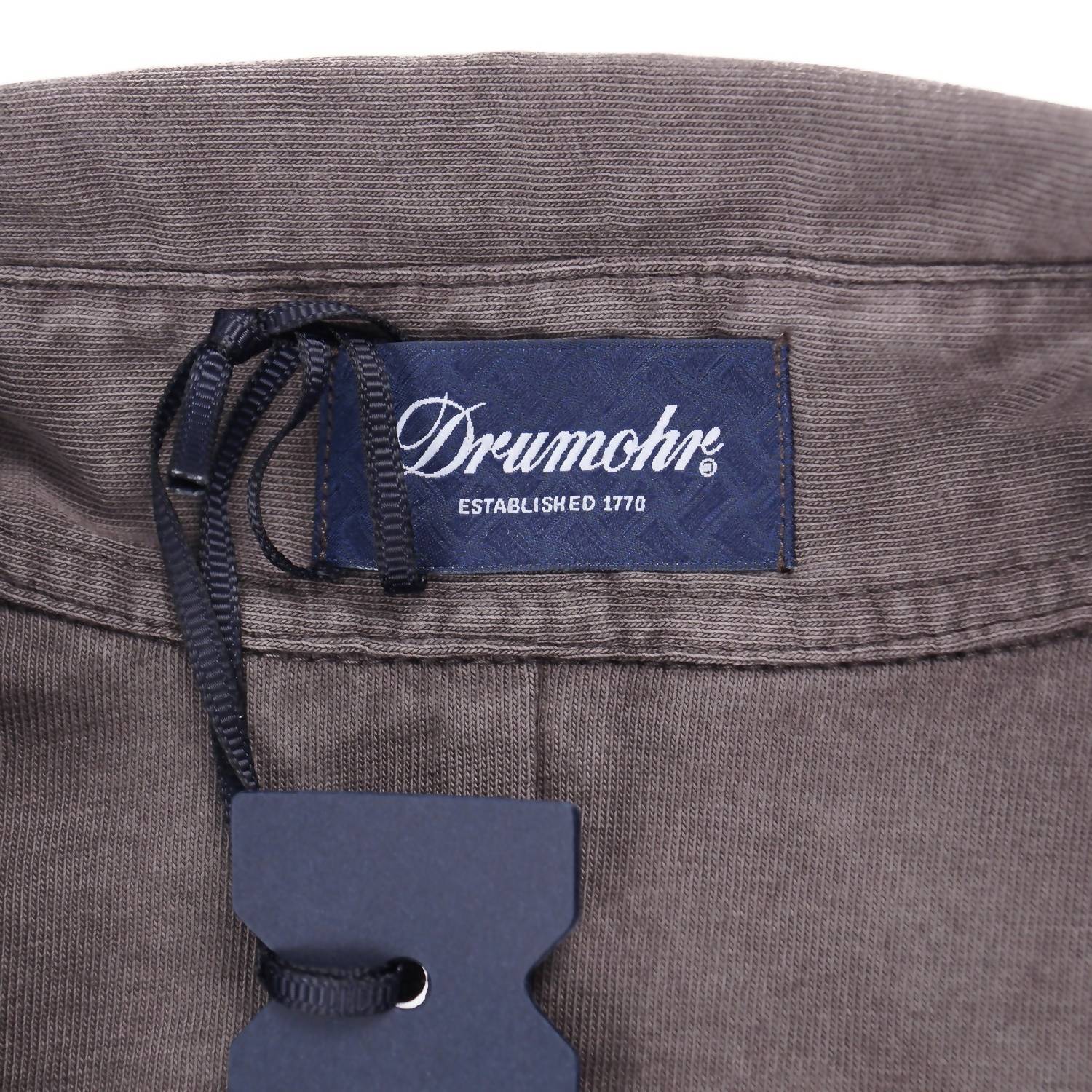 Drumohr - Men's Long Sleeve Jersey Cotton Polo Shirt